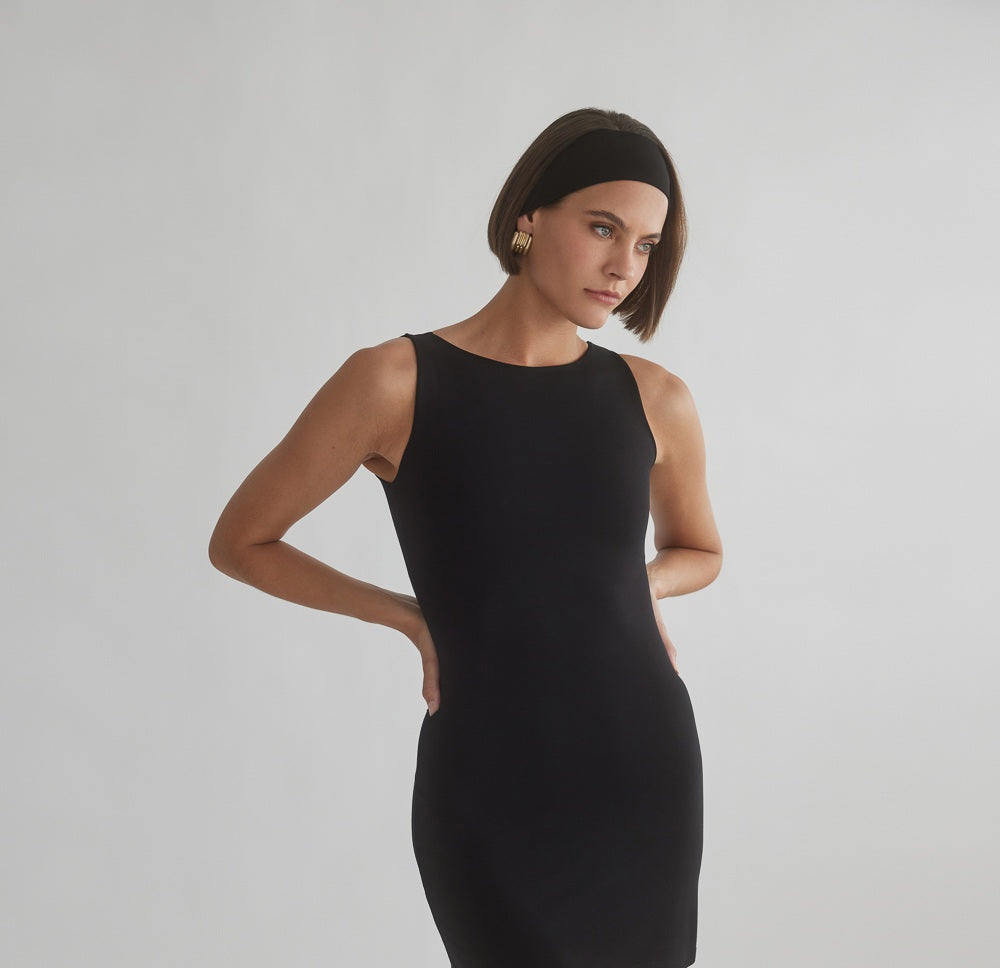 Taifun Women's short straight dress, black