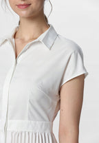 Apart Women's sporty-elegant pleated dress, white