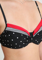 Swimsuit top with underwire season 2025 Lascana, black with dots