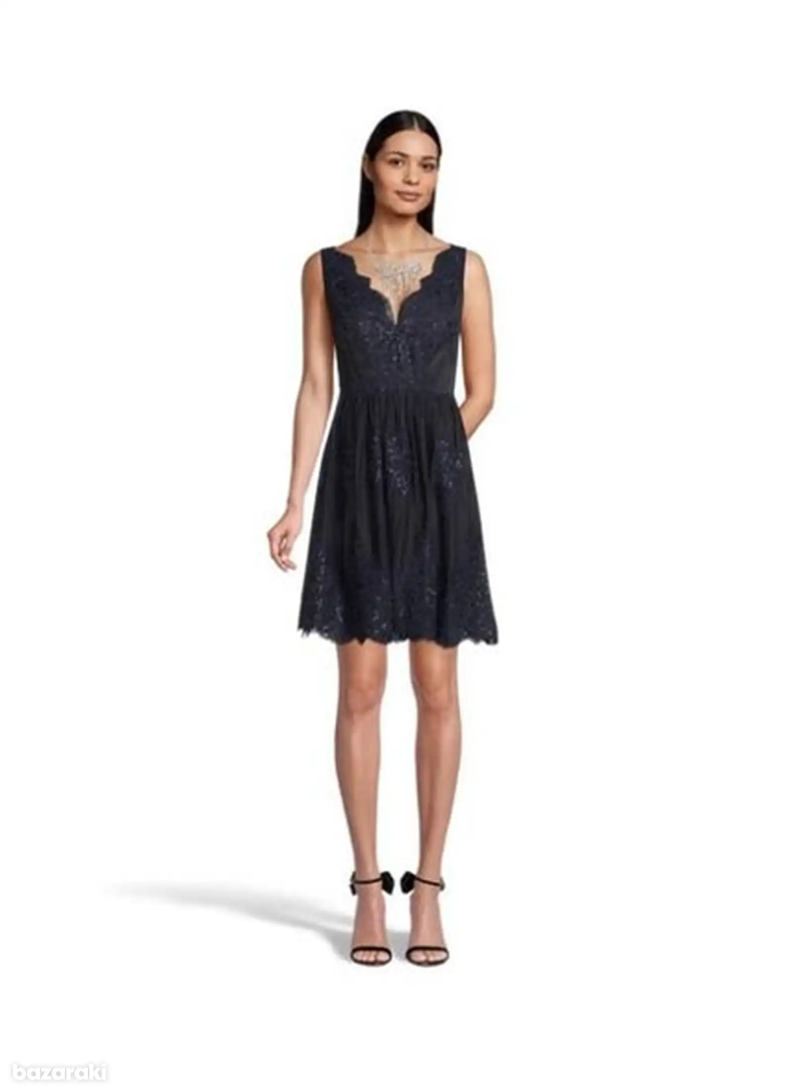 Vera Mont Elegant evening dress with lace, dark blue