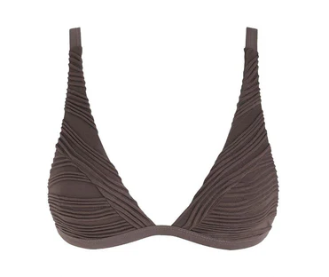Zaful Swimsuit top with embossed structure season 2025, brown