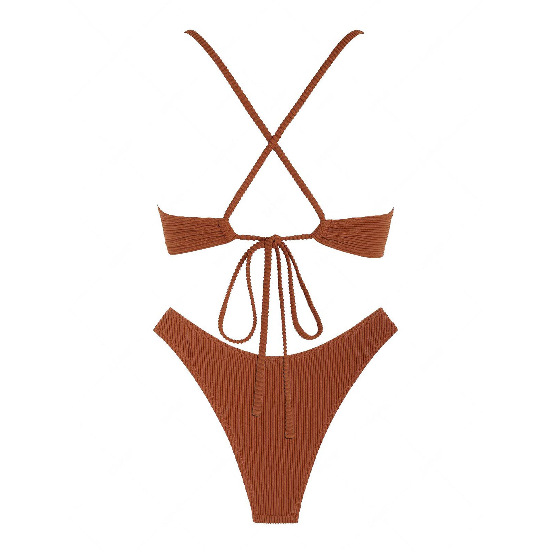 Zaful Embossed Swimsuit with Buckle and Cross Straps