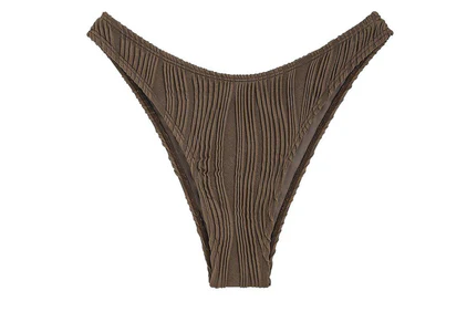 ZAFUL Embossed Swimsuit Bottom, Brown