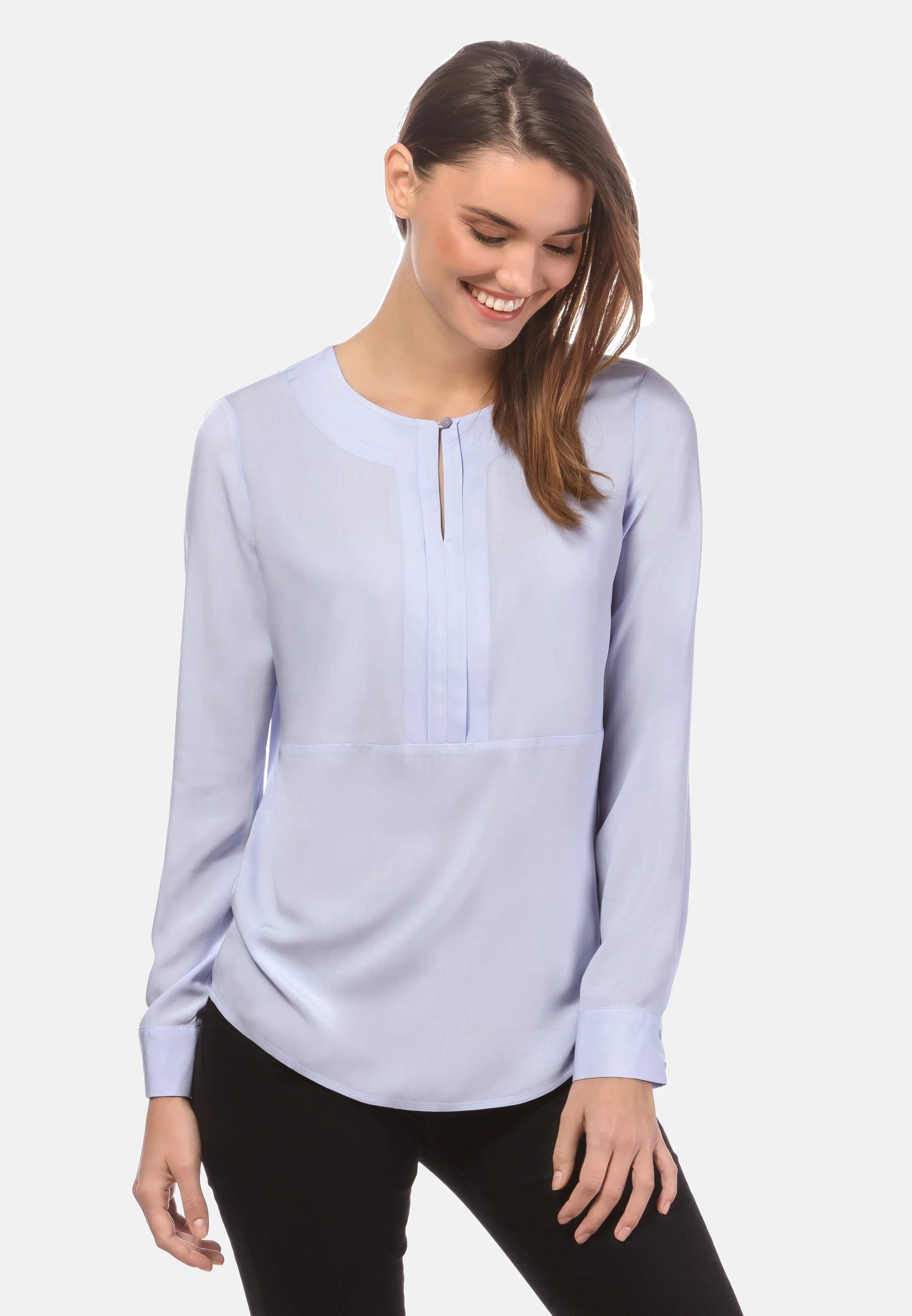 Vincenzo Boretti Women's long-sleeved shirt, blue