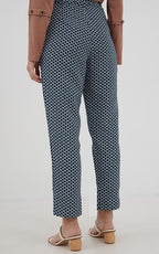 Women's elegant elastic trousers Toni, blue-white
