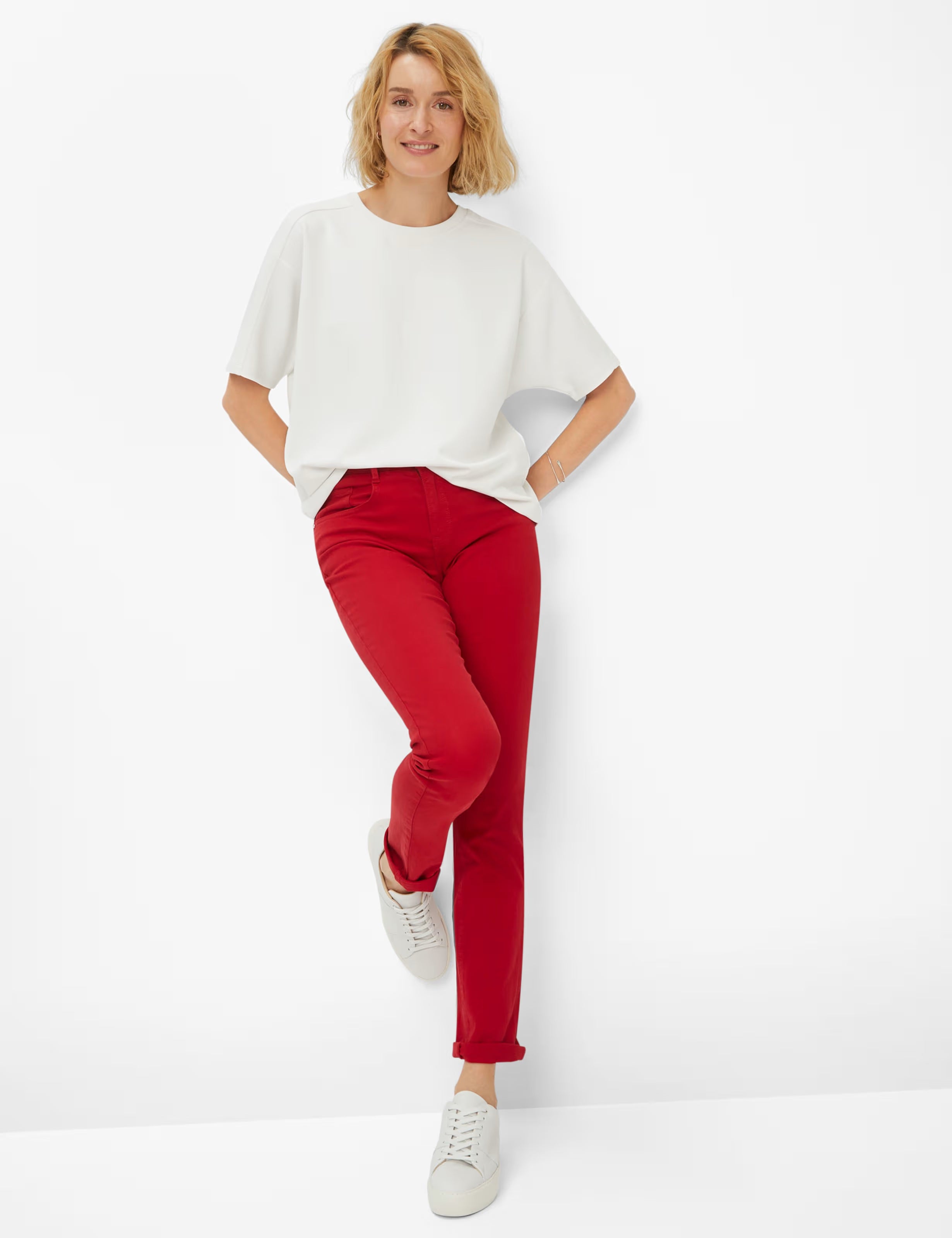 Women's cotton jeans Brax Corola, red