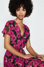 Airy summer dress in cyclamen with floral print Tantra