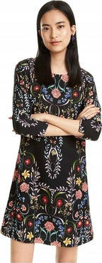 Desigual Women's elegant dress Clementine, black with floral motifs