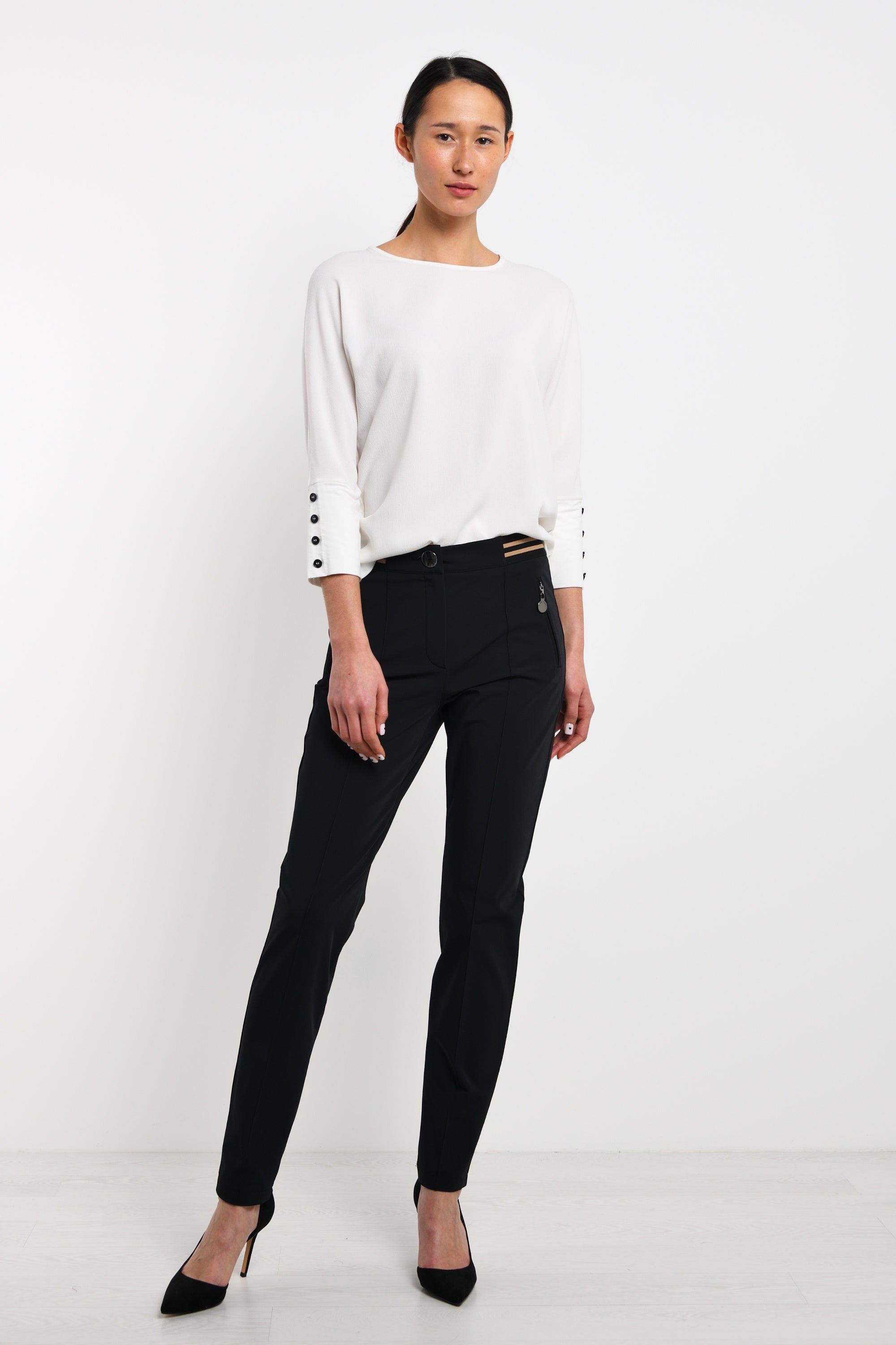 GERRY WEBER Women's cotton trousers, black
