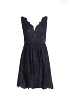Vera Mont Elegant evening dress with lace, dark blue
