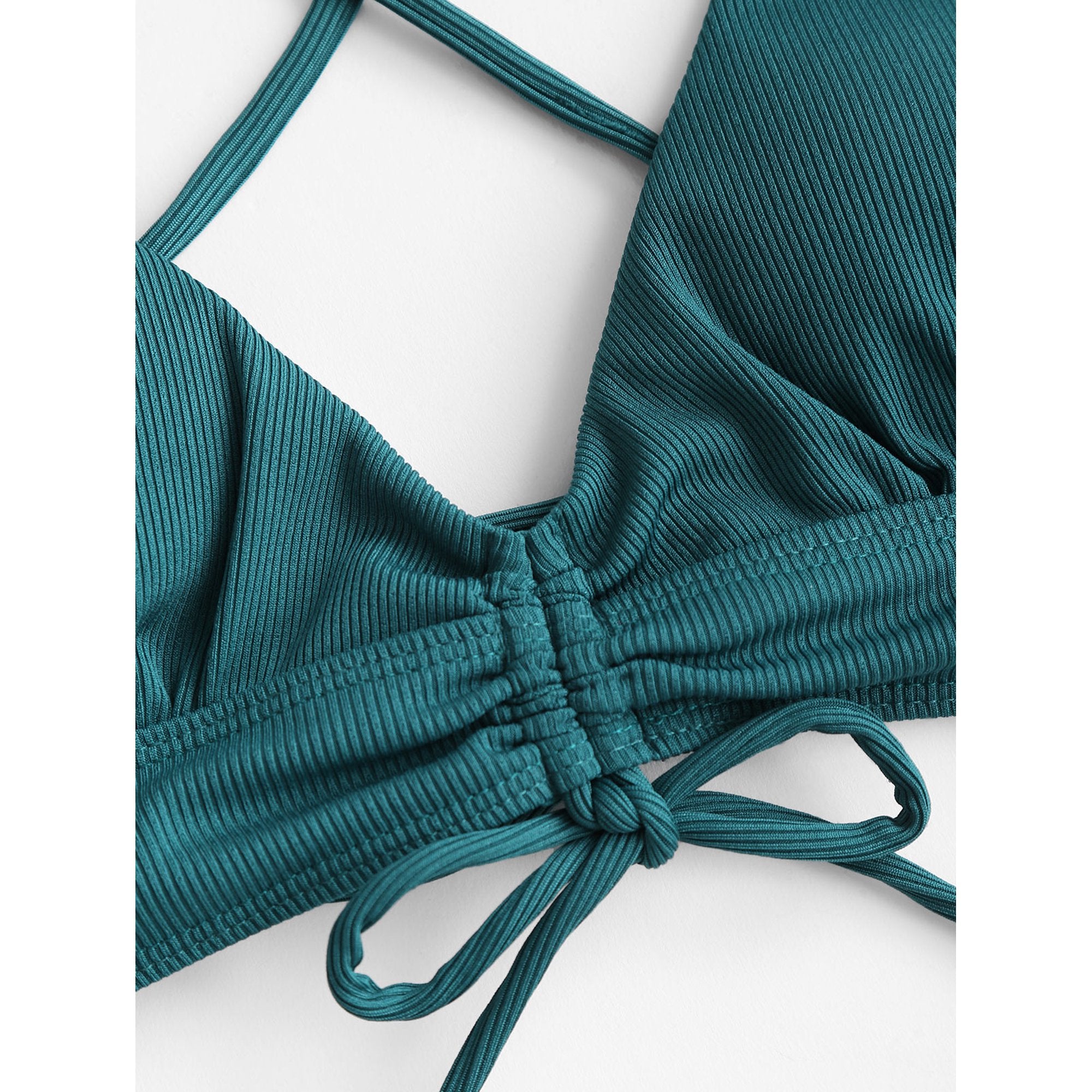 Zaful Swimsuit with colorful bottoms and bra in deep green, summer 2025