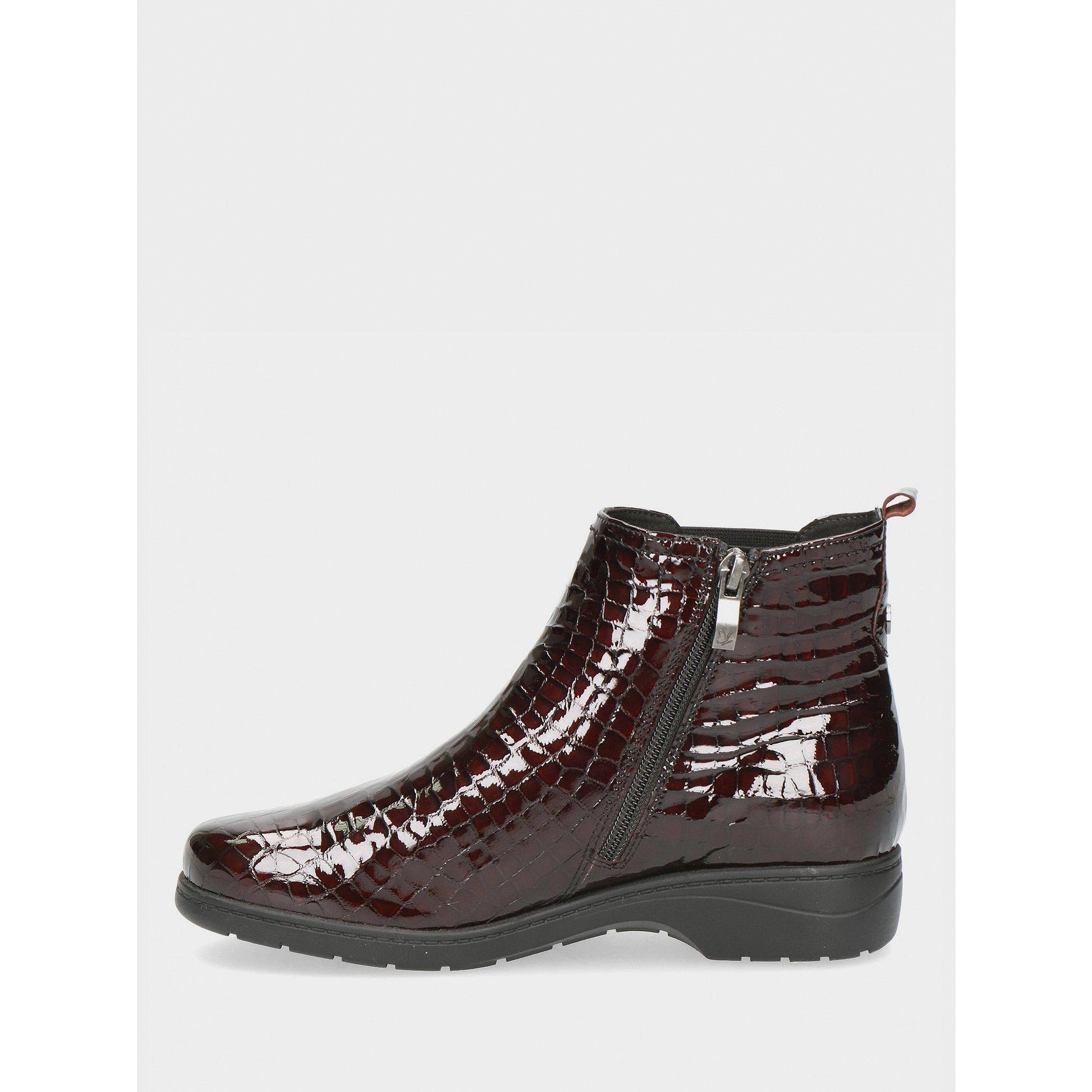 Дамски боти CAPRICE Bordeaux Croco от естествена кожа, бордо, 37