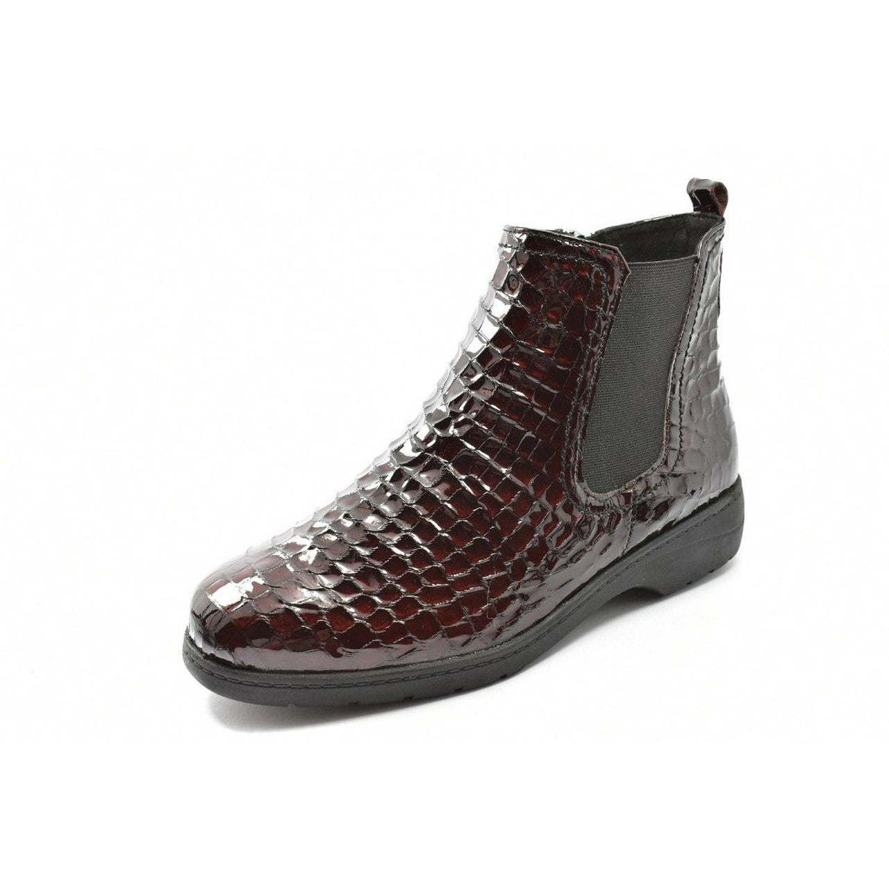 Дамски боти CAPRICE Bordeaux Croco от естествена кожа, бордо, 37