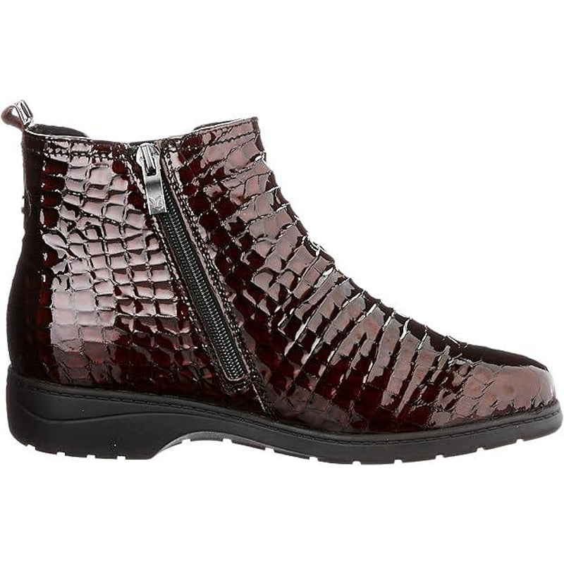 Дамски боти CAPRICE Bordeaux Croco от естествена кожа, бордо, 37