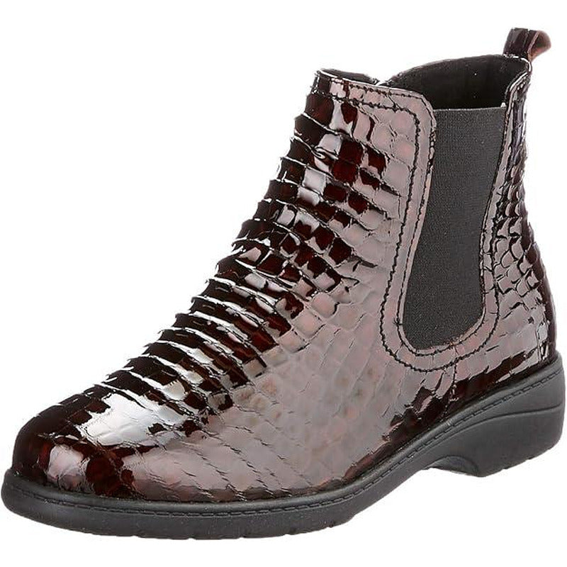Дамски боти CAPRICE Bordeaux Croco от естествена кожа, бордо, 37