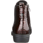 Women's boots CAPRICE Bordeaux Croco made of genuine leather, burgundy
