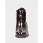 Women's boots CAPRICE Bordeaux Croco made of genuine leather, burgundy
