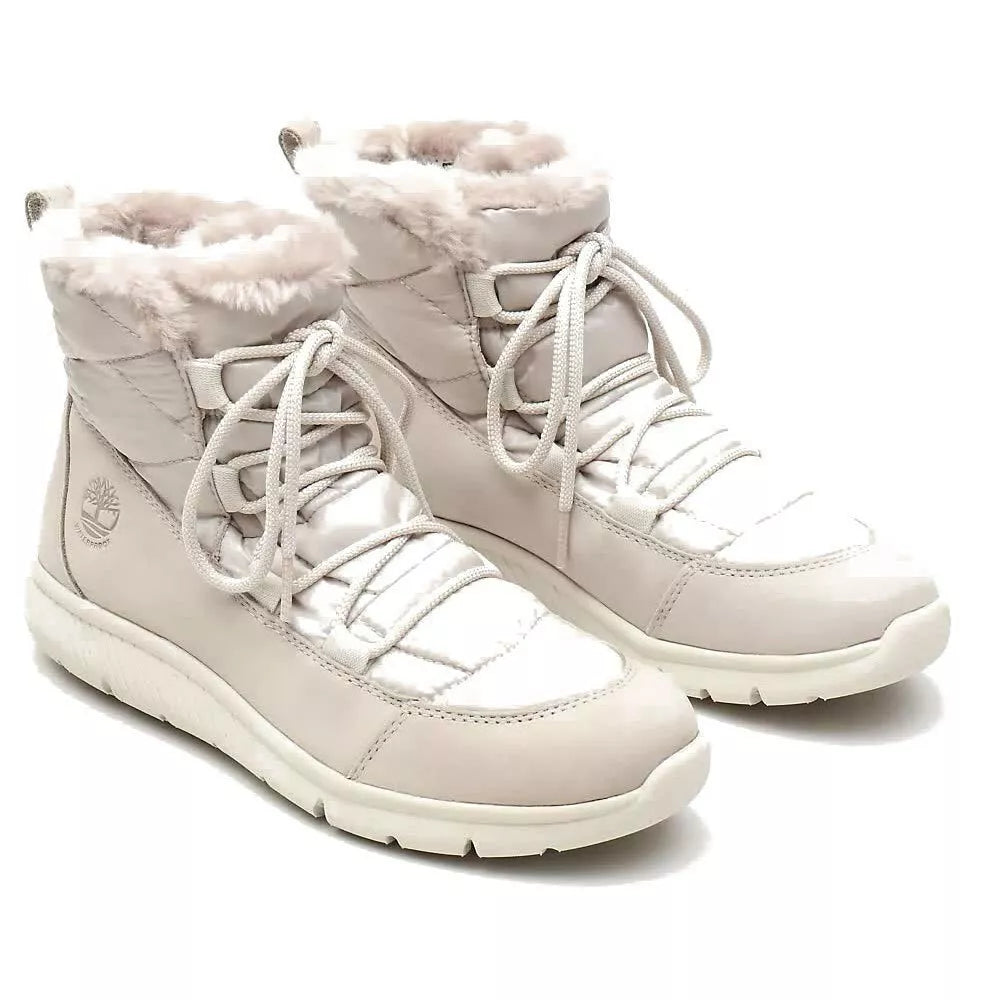 Дамски ботуши от естествена кожа Timberland Boltero, светлосиви, 37