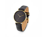 Ladies' watch with quartz movement, stainless steel, black 