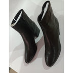 Women's elegant leather boots, eco leather, black