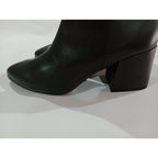 Women's elegant leather boots, eco leather, black