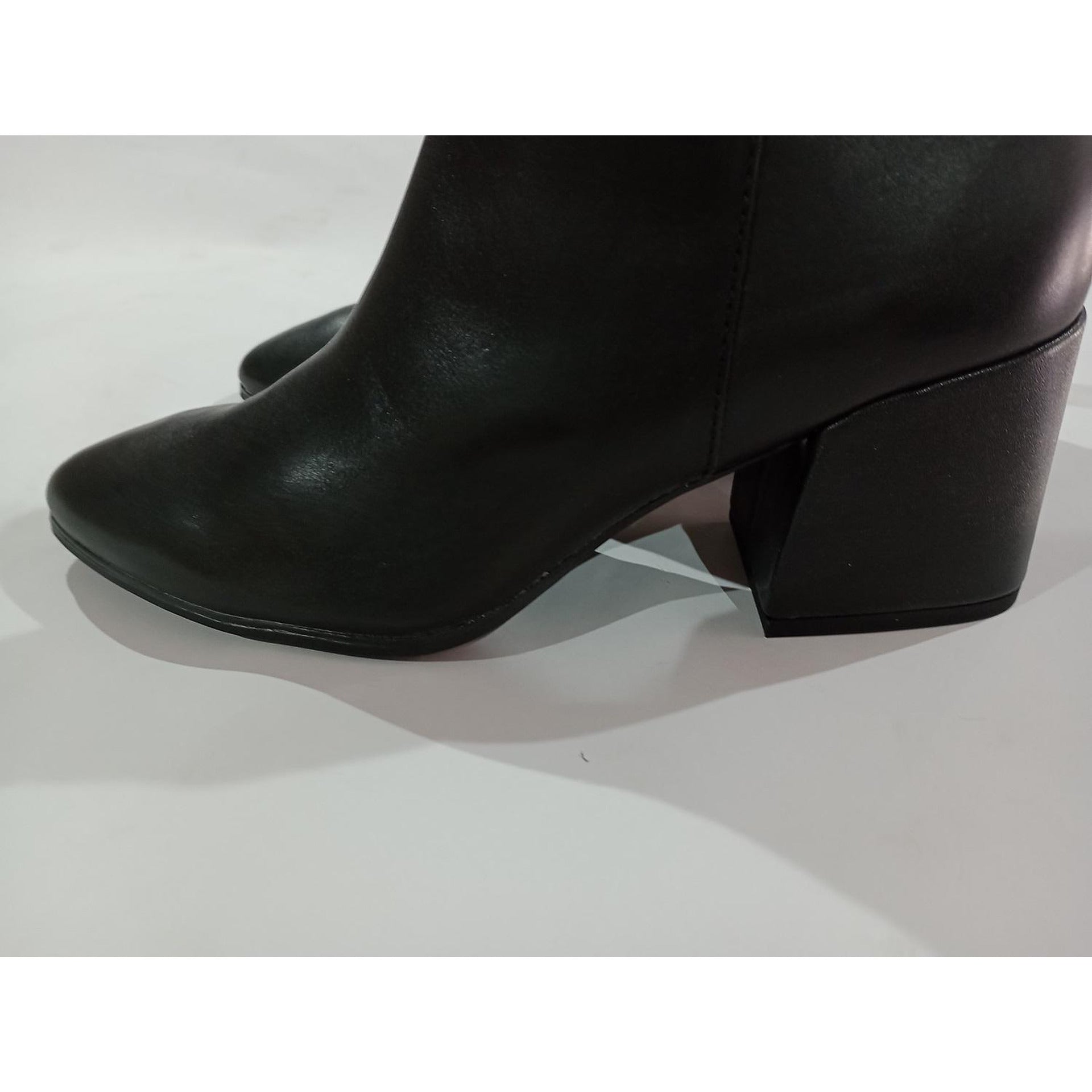 Women's elegant leather boots, eco leather, black