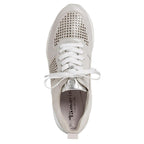 Tamaris women's fashion sneakers made of genuine leather, silver
