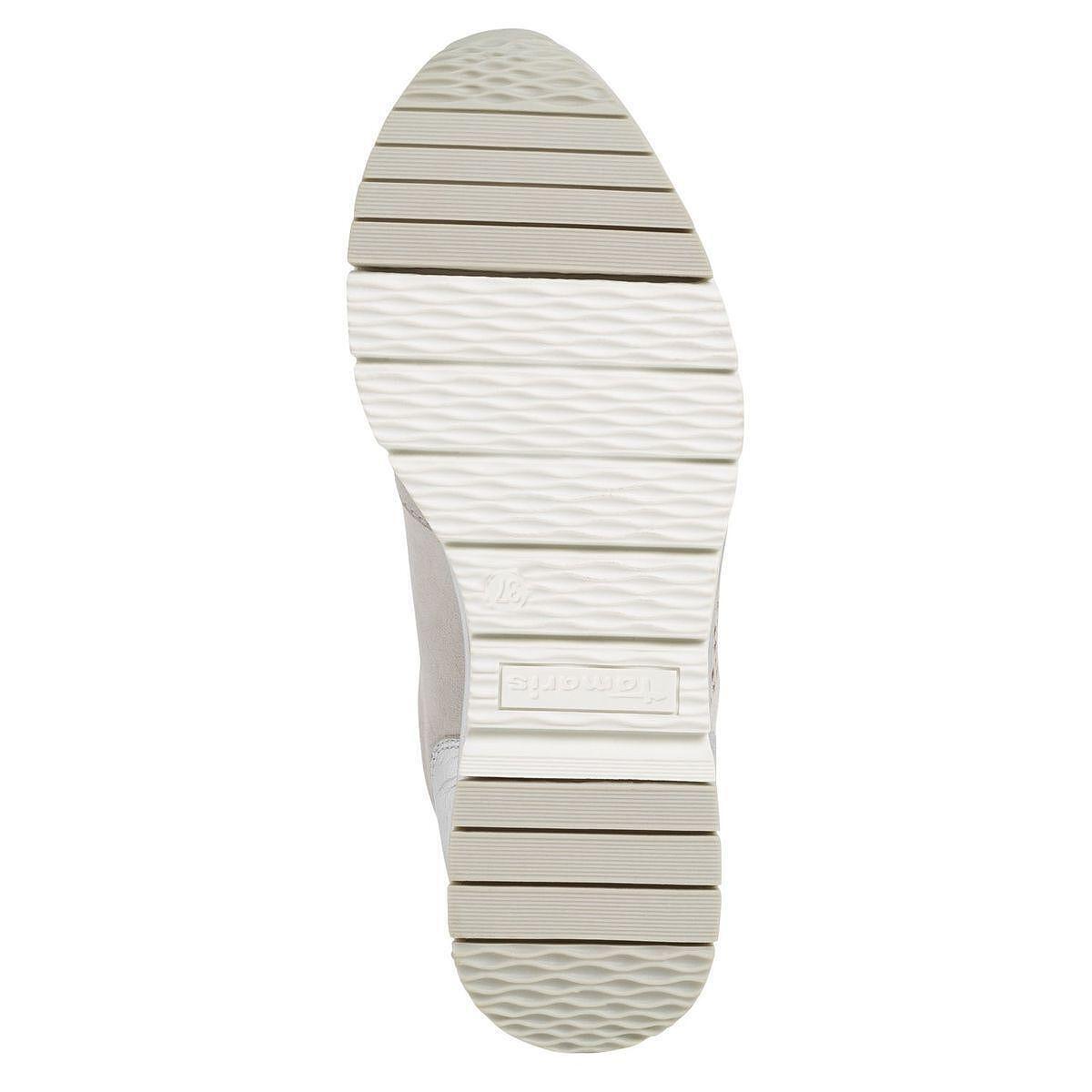 Tamaris women's fashion sneakers made of genuine leather, silver