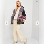 Desigual women's hooded jacket in multi-colored patterns 