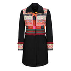 Women's Coat DESIGUAL MIKELE, black with colorful motifs