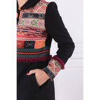 Women's Coat DESIGUAL MIKELE, black with colorful motifs