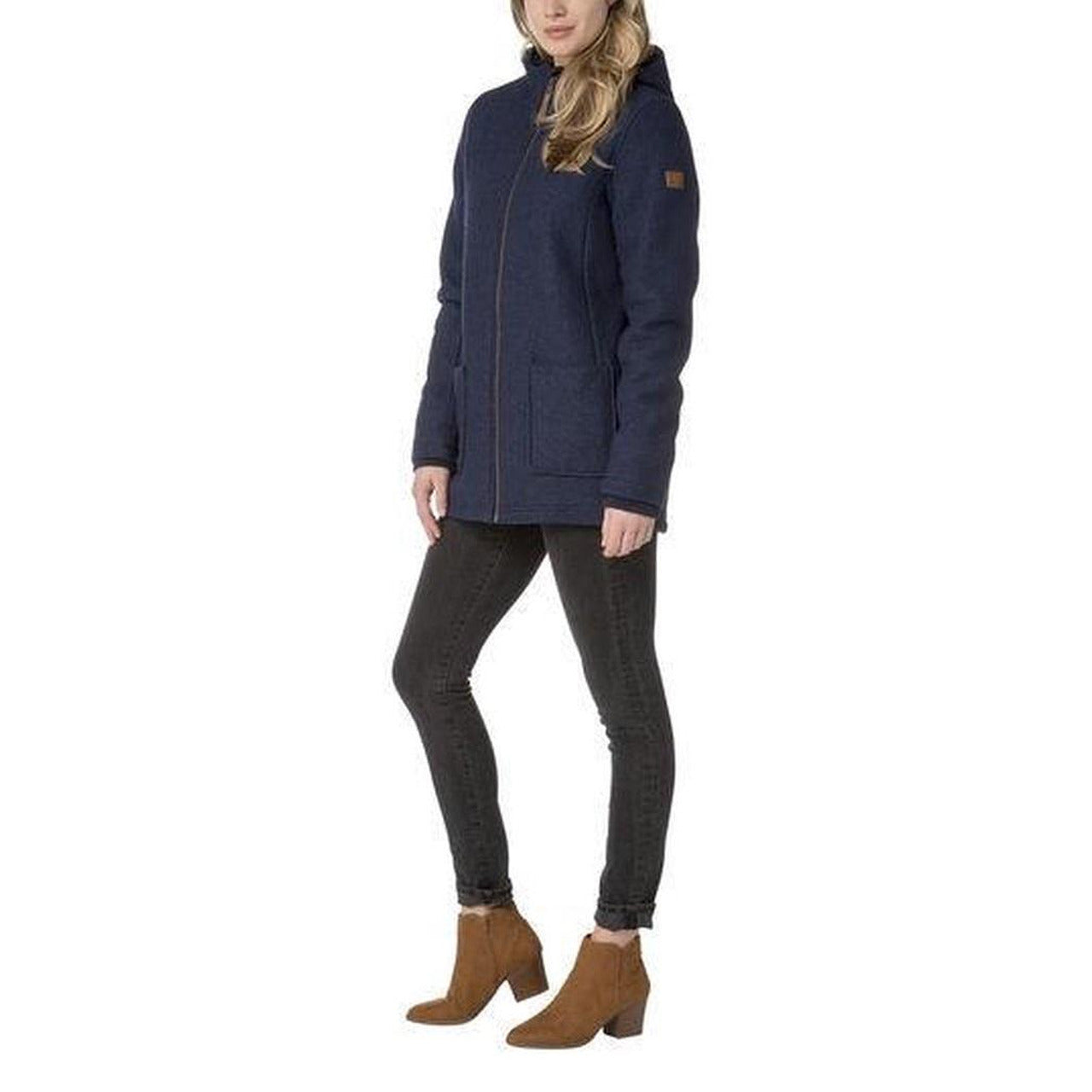 Women's wool winter sporty-elegant coat RINI Outdoor, dark blue
