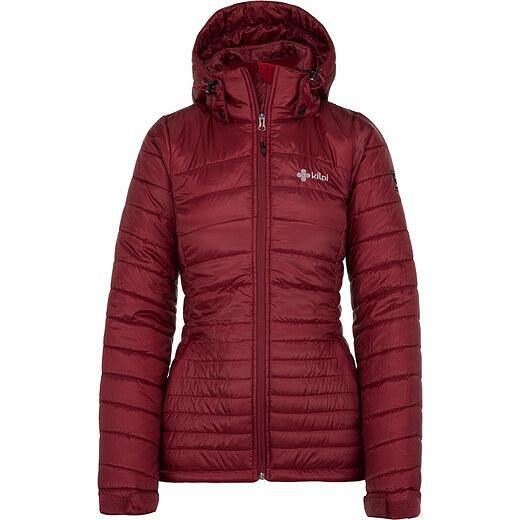 Women's fitted autumn-winter jacket Kilpi Girona-W, burgundy color
