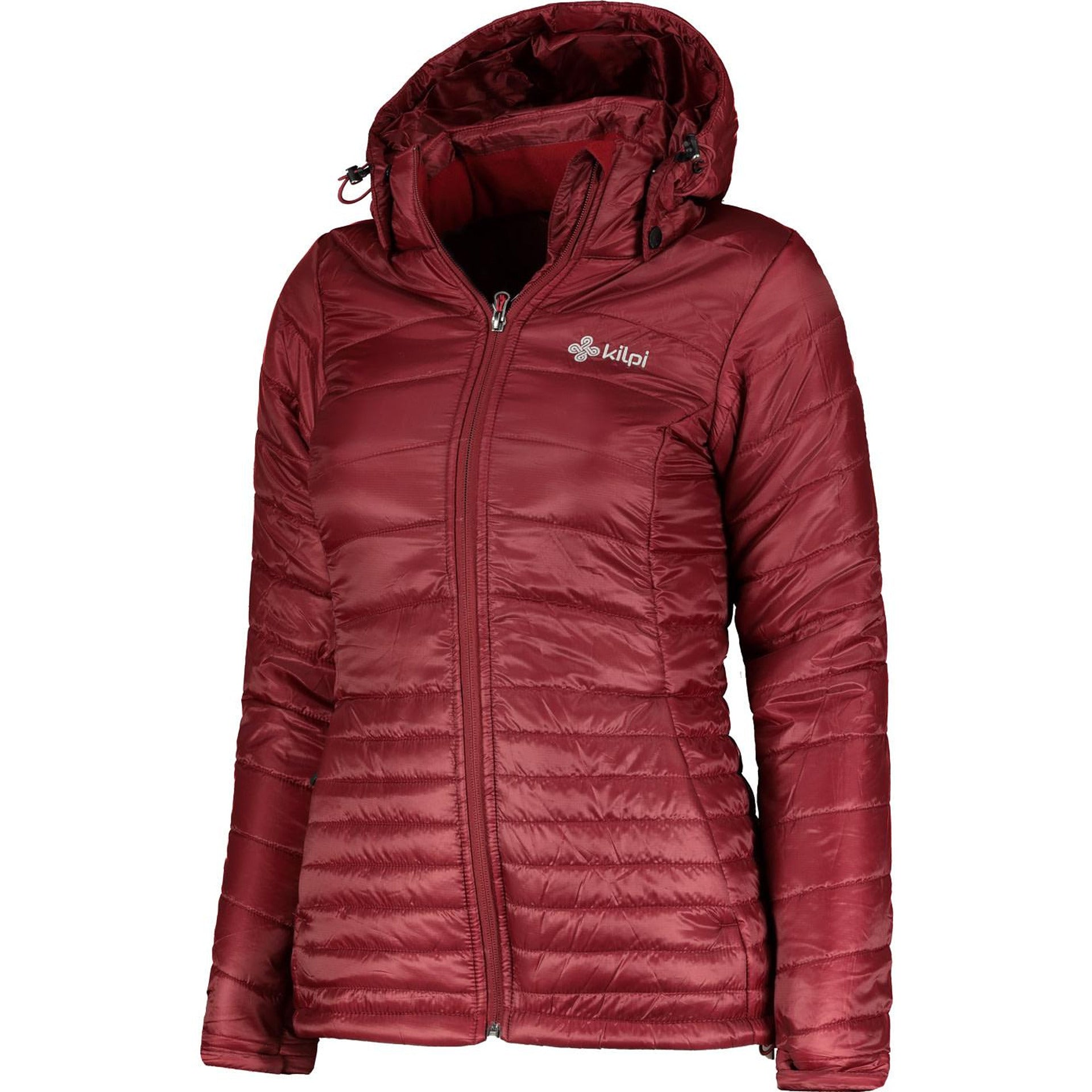 Women's fitted autumn-winter jacket Kilpi Girona-W, burgundy color
