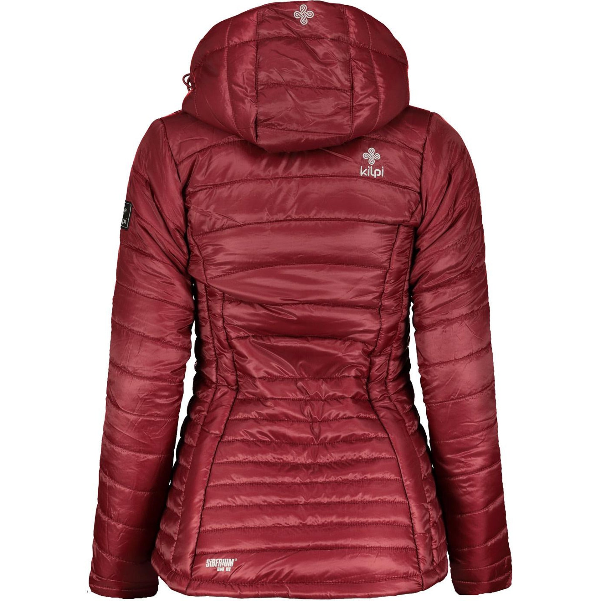 Women's fitted autumn-winter jacket Kilpi Girona-W, burgundy color
