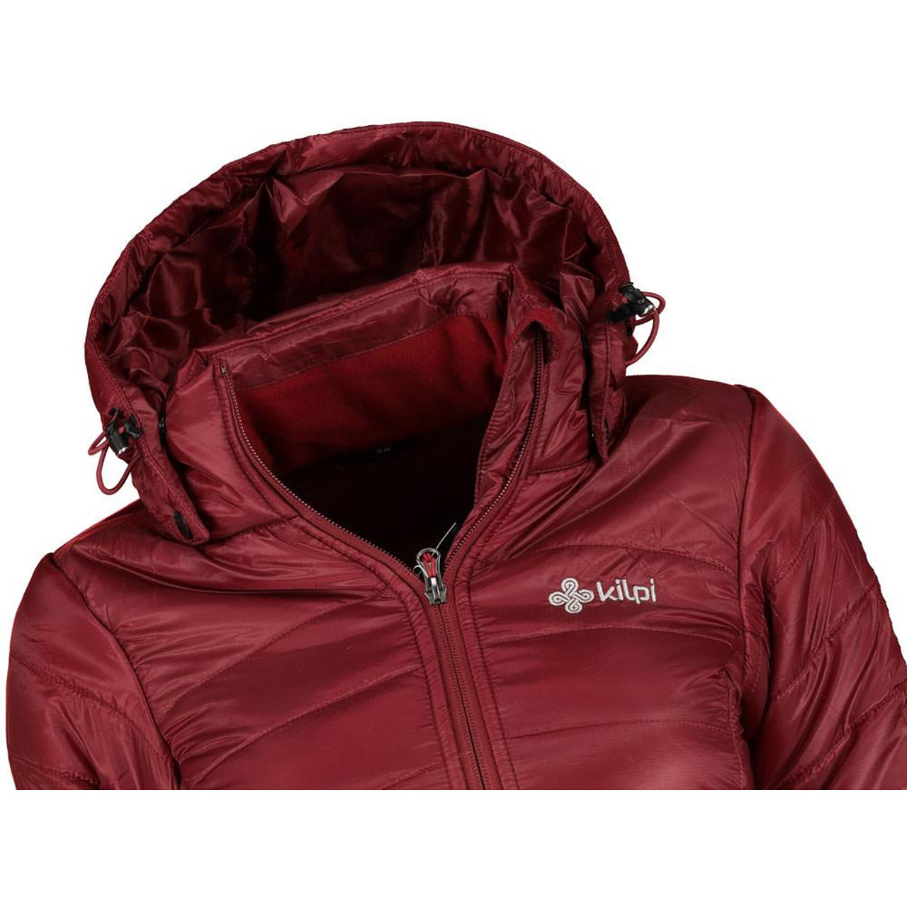 Women's fitted autumn-winter jacket Kilpi Girona-W, burgundy color