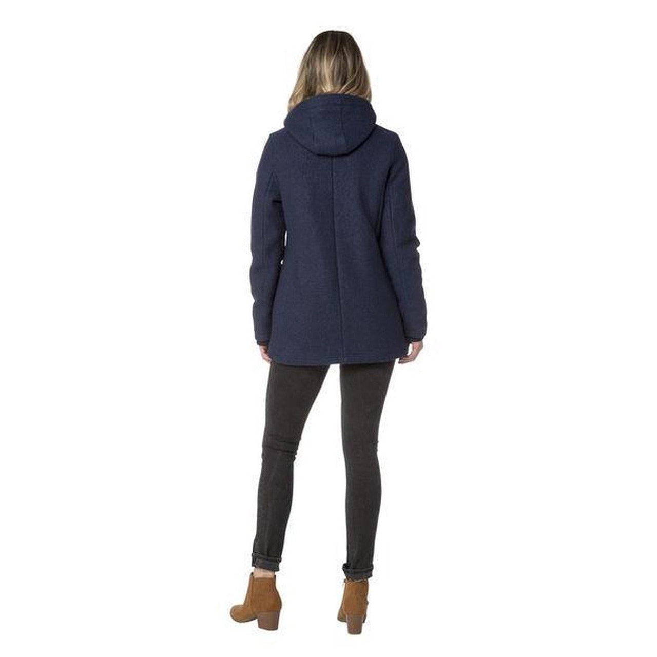 Women's wool winter sporty-elegant coat RINI Outdoor, dark blue