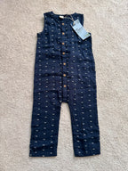 Children's hooded jumpsuit, dark blue