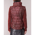 Desigual Women's jacket with floral velvet motifs 2 in 1, burgundy color