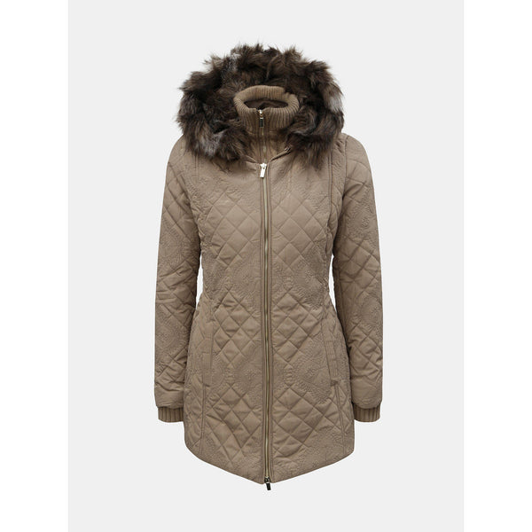 DESIGUAL Дамско ватирано зимно яке с бродерия, пясъчен цвят, 38