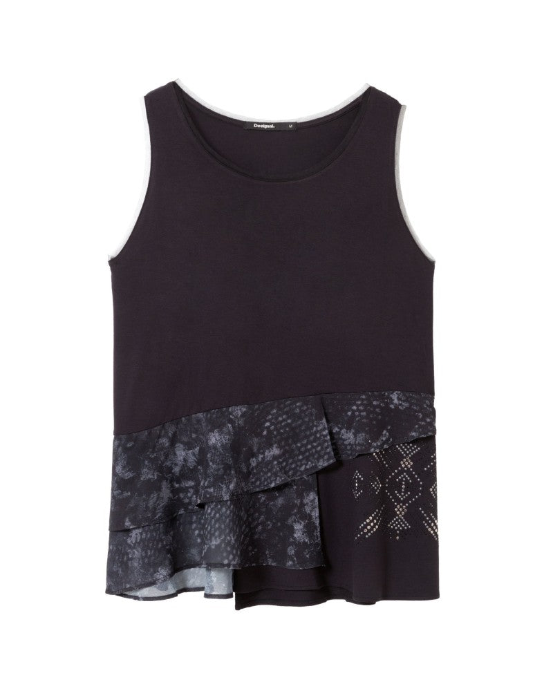 Desigual Дамски потник с волани, черен