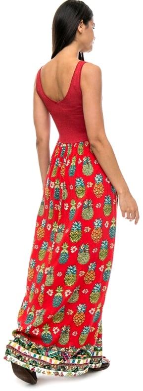 Desigual Women's long sleeveless dress, red with print