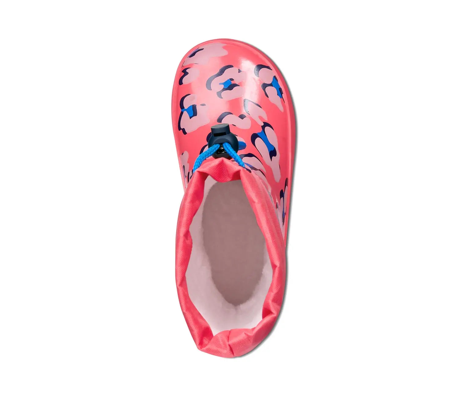 Children's rubber boots, coral color with leopard print 