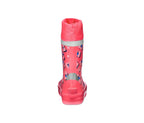 Children's rubber boots, coral color with leopard print 