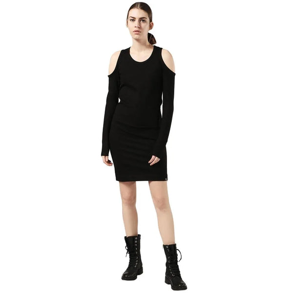 Diesel Women's Knit Dress with Exposed Shoulders, Black