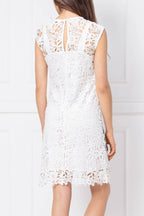 Desigual Women's lace dress, white with flower print