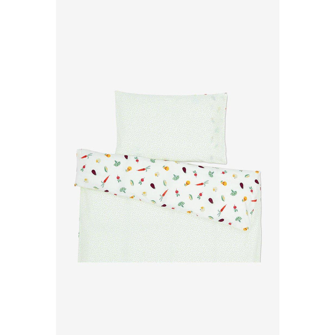 Reversible vegetable and fruit bedding set for children, 135 x 100 cm