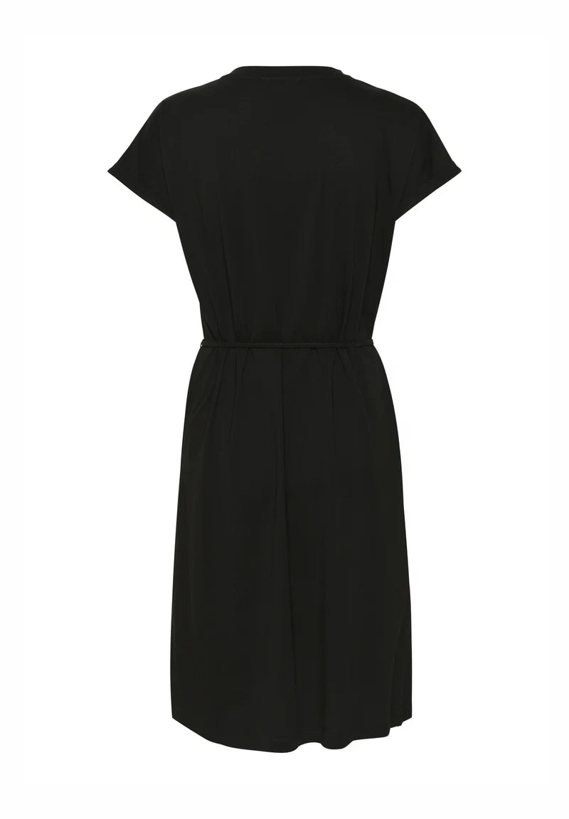Be wear Elastic flared mid-length dress, black