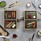 Електрически котлон от бамбук с отделни модули, 840 W Dinner4All Pure, 4 порции