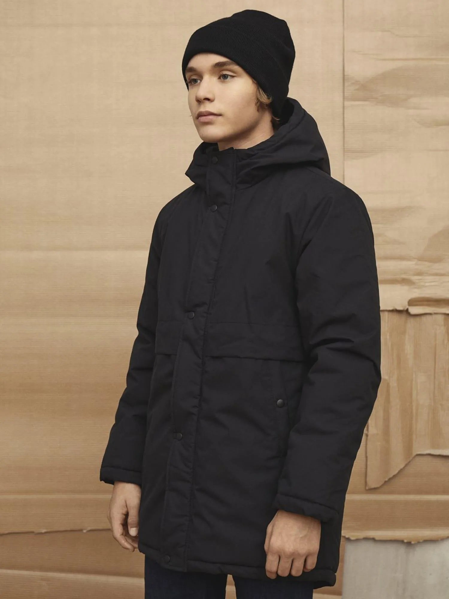 LMTD Children's winter jacket with hood, black